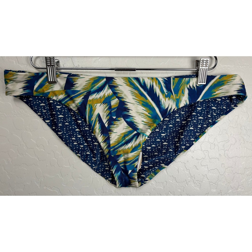 NEW Prana‎ Breya Bikini Bottom Reversible Tropic Panama Blue Palm XL 2336